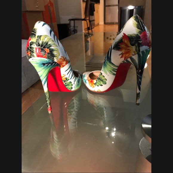 Christian Louboutin So KATE white floral pump 35.5 - Picture 7 of 8
